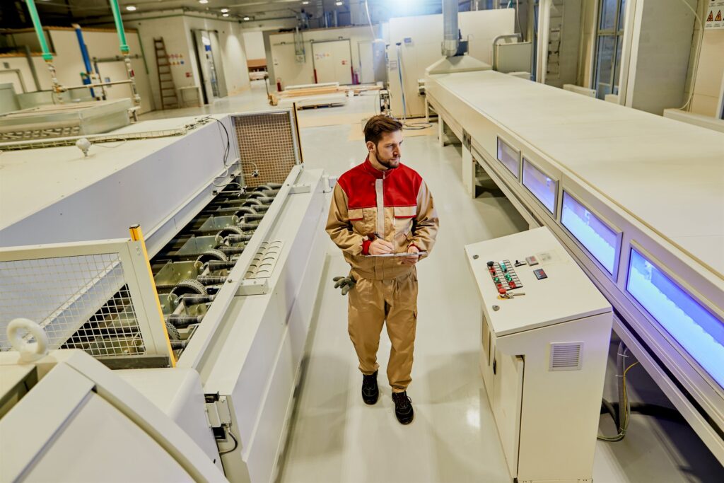 EM3 engineer supervising automated plant equipment on an industrial site
