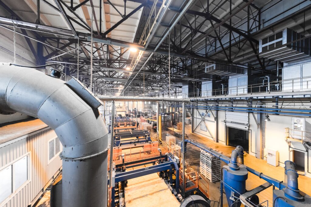 Overhead view of a modern operational industrial plant