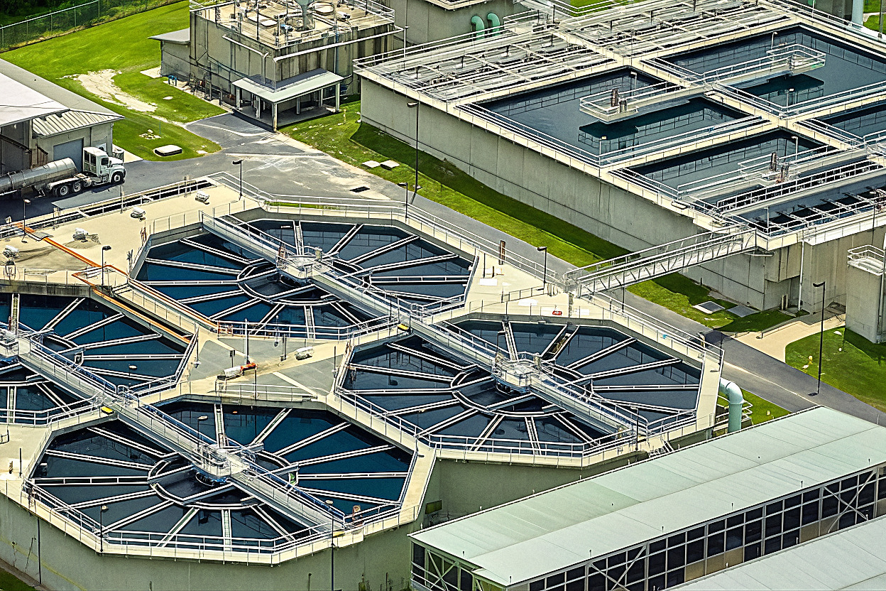 Aerial view of a large multi-site industrial facility